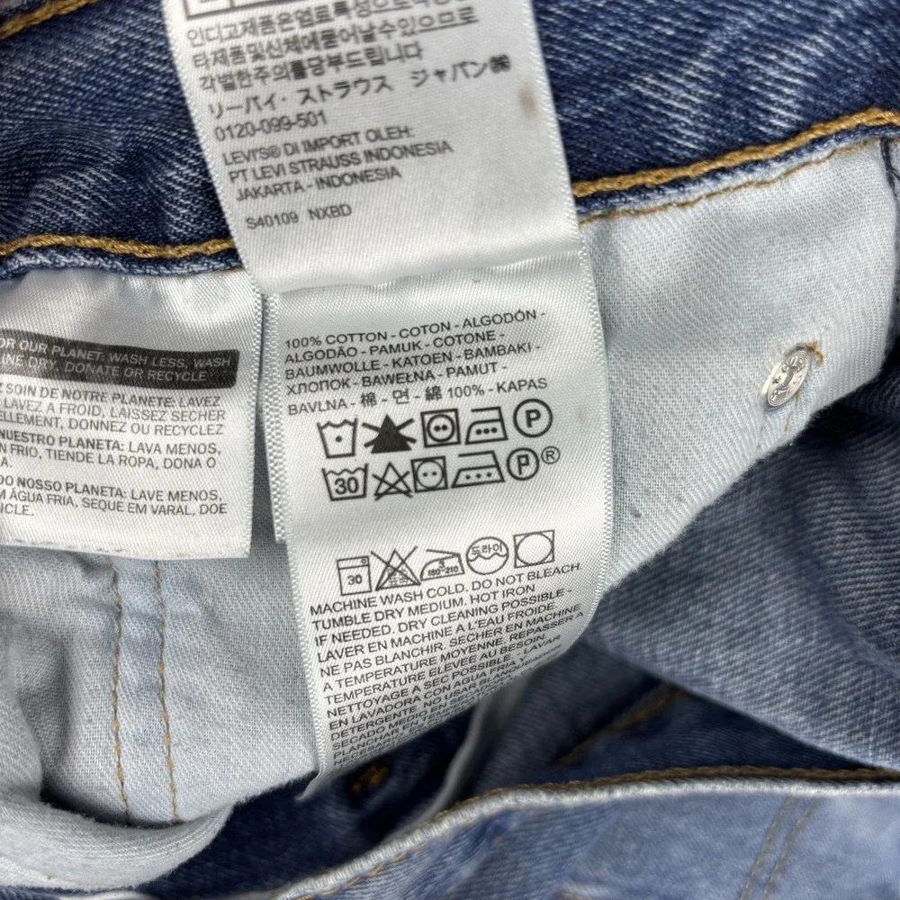 Levi's 505 Jeans‎ Mens 34x34 Straight Leg Medium Wash Work Painters Blue Denim